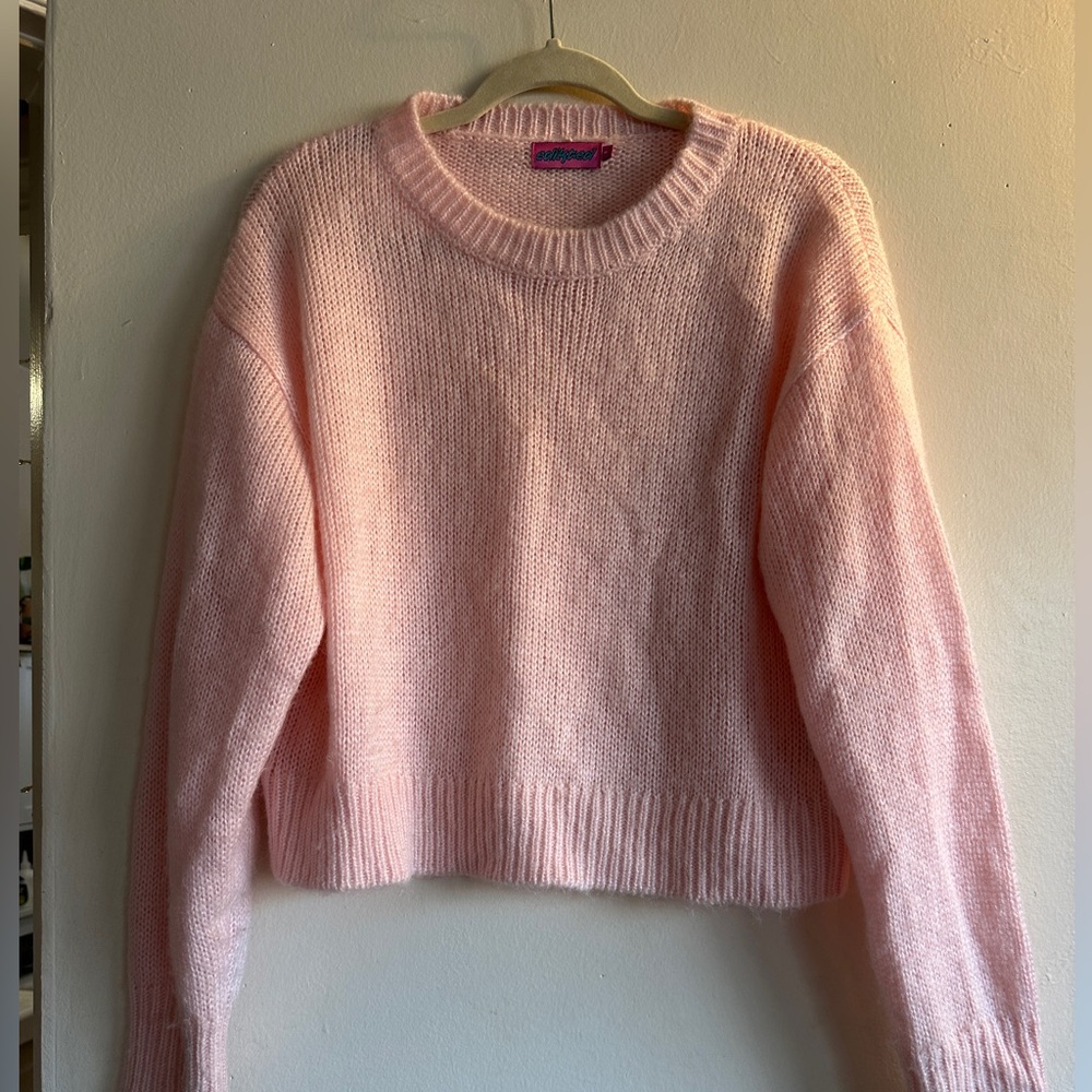 Edikted Soft Pink Crew Neck Sweater